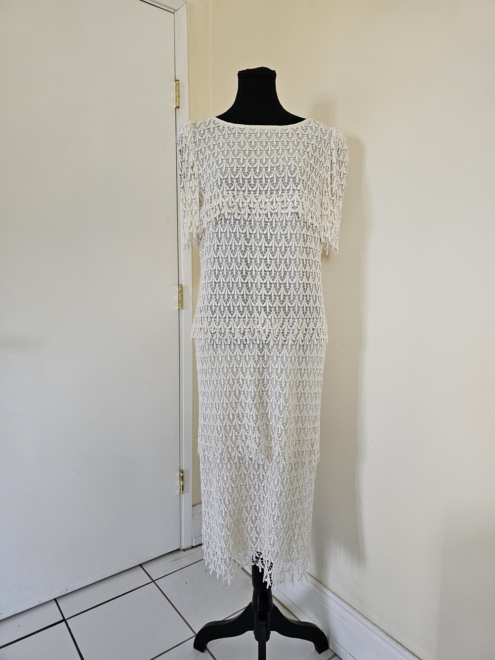 VINTAGE 1970's Crochet Flapper-style Dress